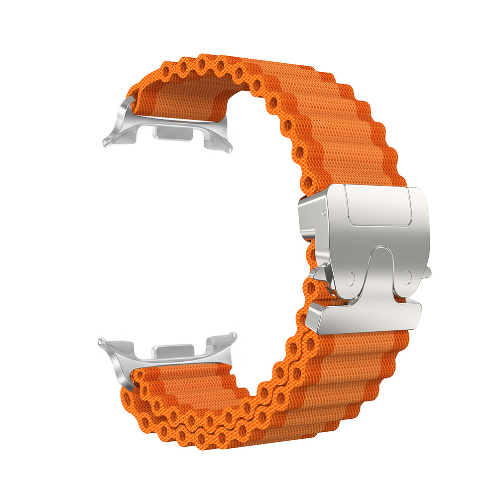 Correa nylon Outdoor con hebilla-P Samsung Galaxy Watch 8 - 44mm (naranja/plata)