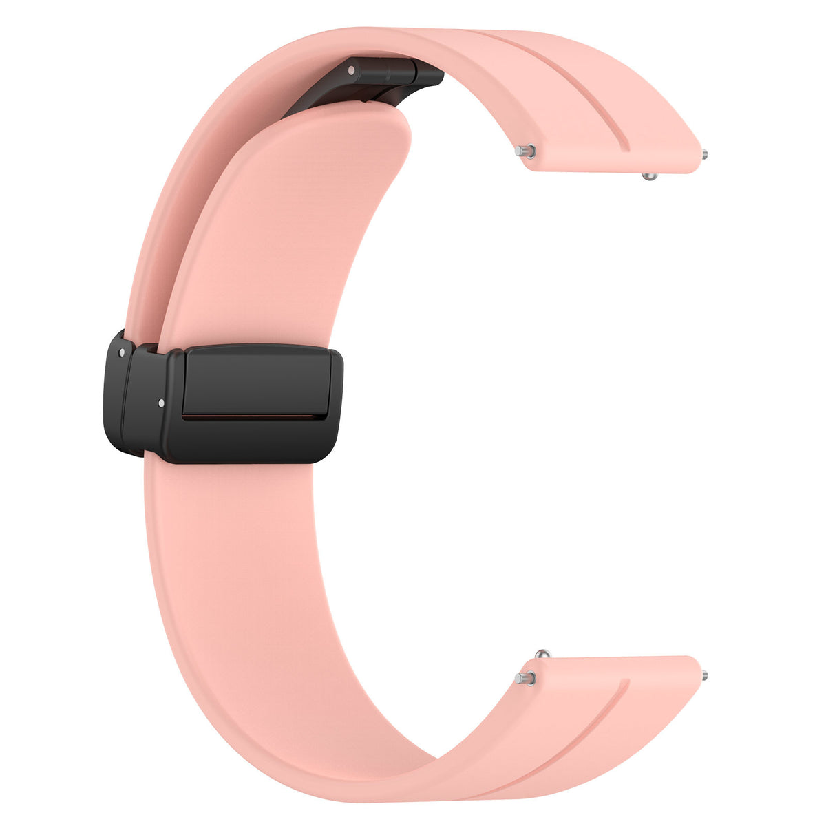 D-Buckle Silicone Strap, pink, without a watch, 3/4 front view