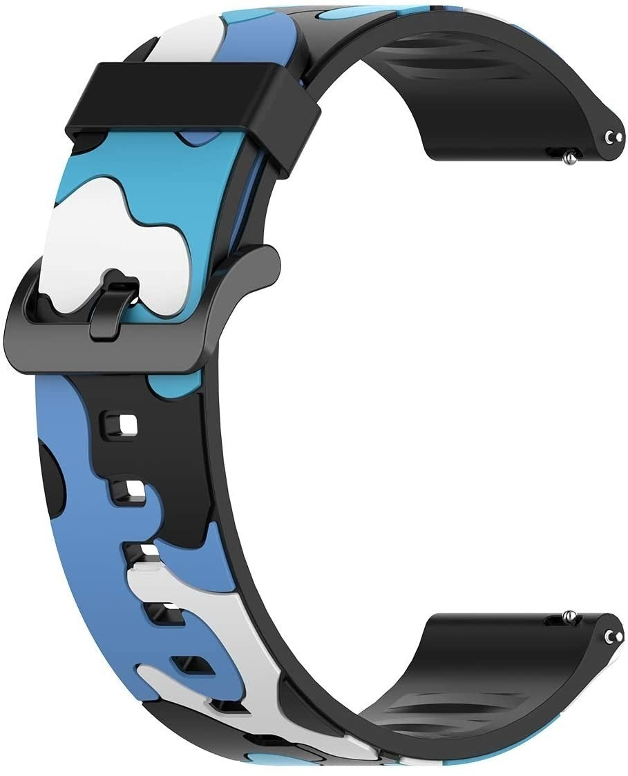 Silicone Camo Strap, blue, without a watch, 3/4 front view