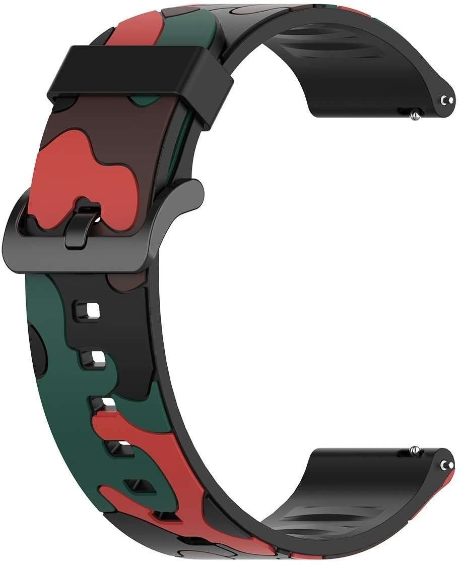 Silicone Camo Strap, red, without a watch, 3/4 front view