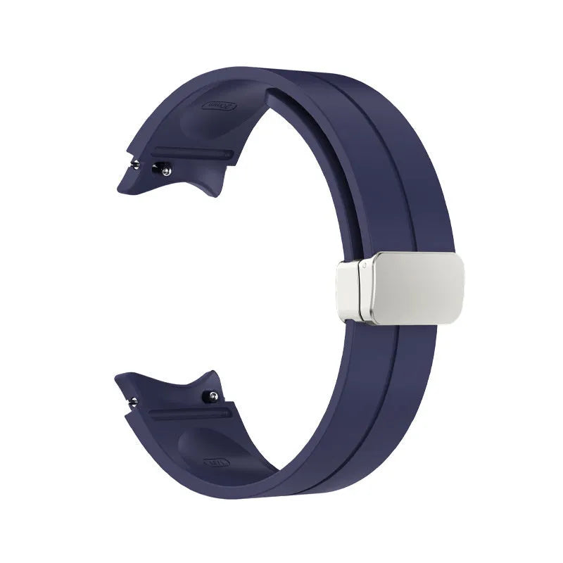 Silicone Magnetic Sport Strap, dark blue, without a watch, 3/4 front view