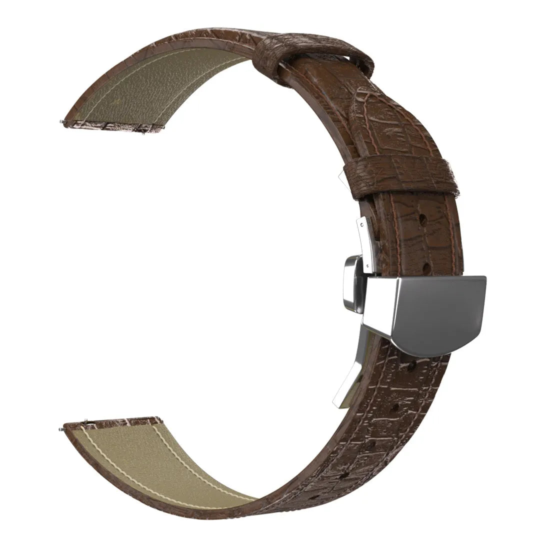 Premium Leather Strap, dark brown, without a watch, 3/4 front view