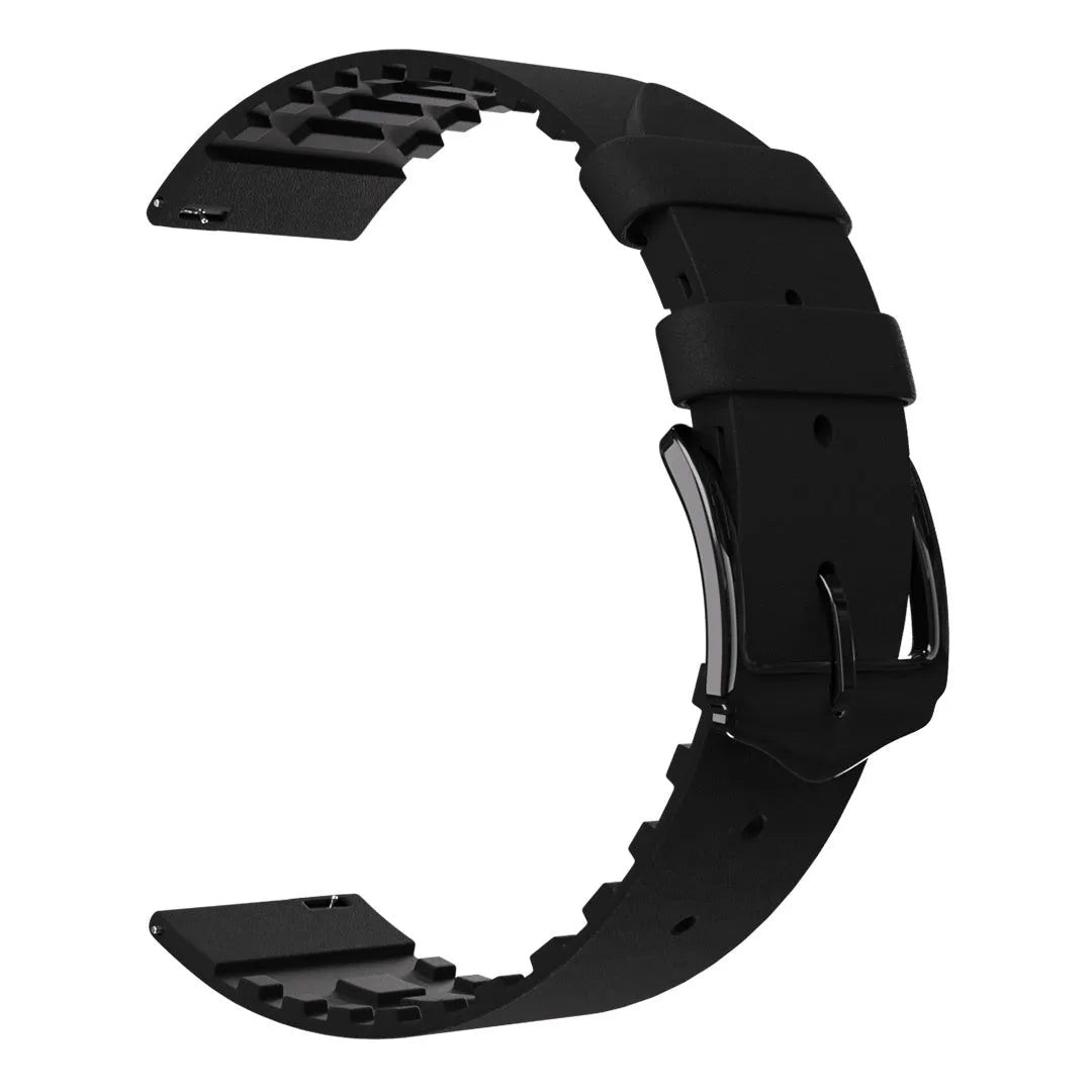 Polar Unite Silicone/Leather Strap (Black)