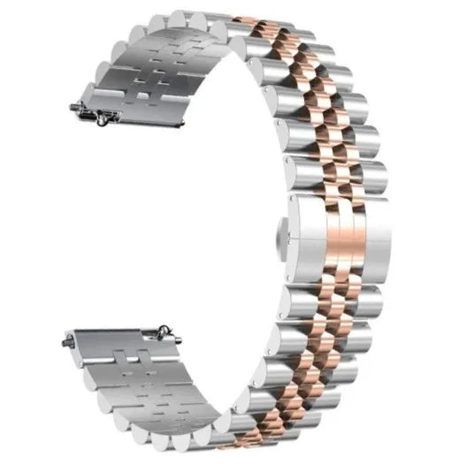 Steel Strap, silver/rose gold, without a watch, 3/4 front view