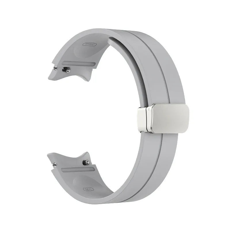Silicone Magnetic Sport Strap, grey, without a watch, 3/4 front view