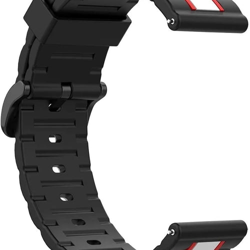 Silicone Special Edition Strap, black/white, without a watch, 3/4 front view