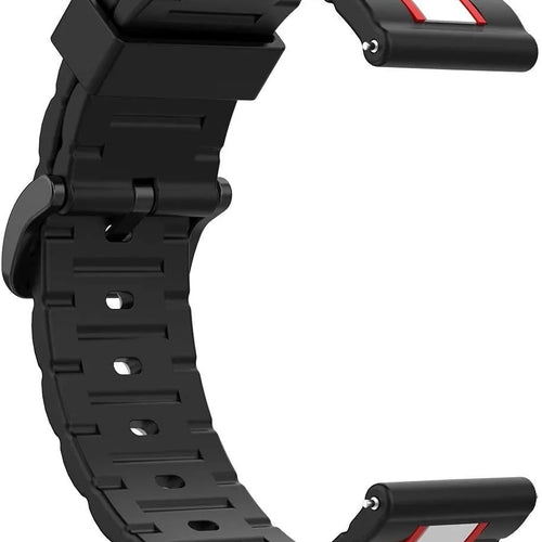 Silicone Special Edition Strap, black/white, without a watch, 3/4 front view