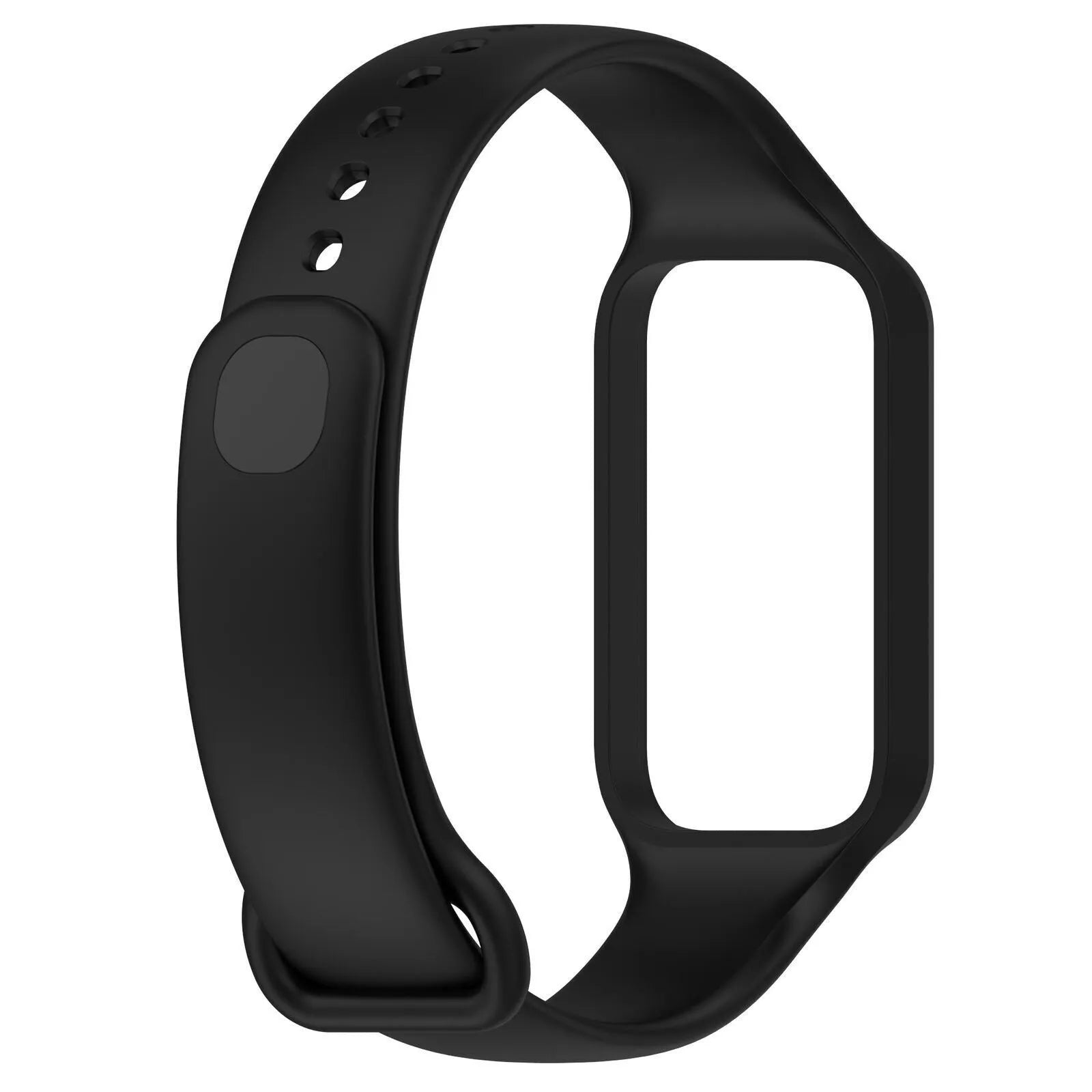 Silicone Strap, black, without a watch, 3/4 front view