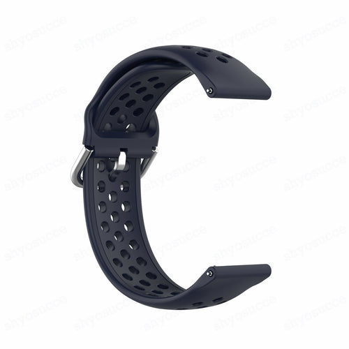 Breathable Silicone Strap, dark blue, without a watch, 3/4 front view