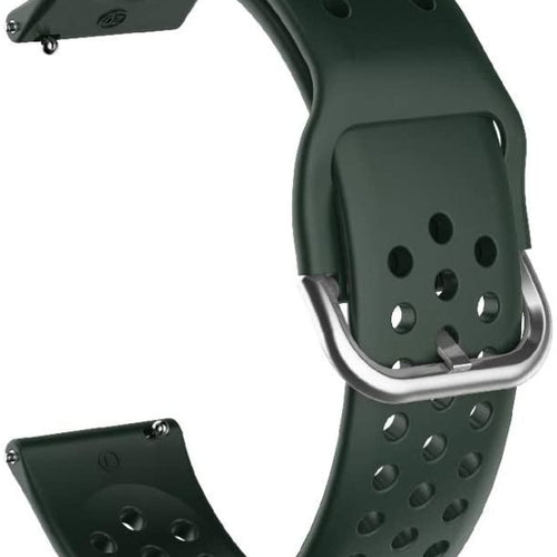 Breathable Silicone Strap, army green, without a watch, 3/4 front view