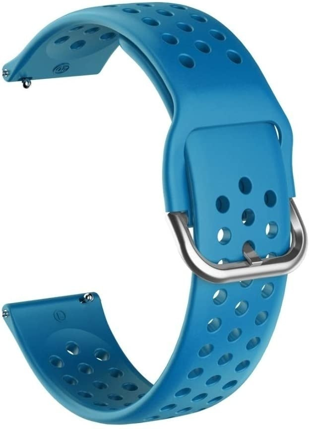 Breathable Silicone Strap, light blue, without a watch, 3/4 front view