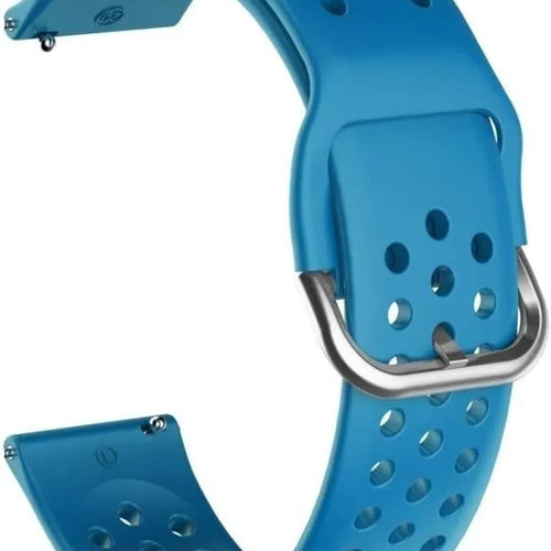 Breathable Silicone Strap, light blue, without a watch, 3/4 front view
