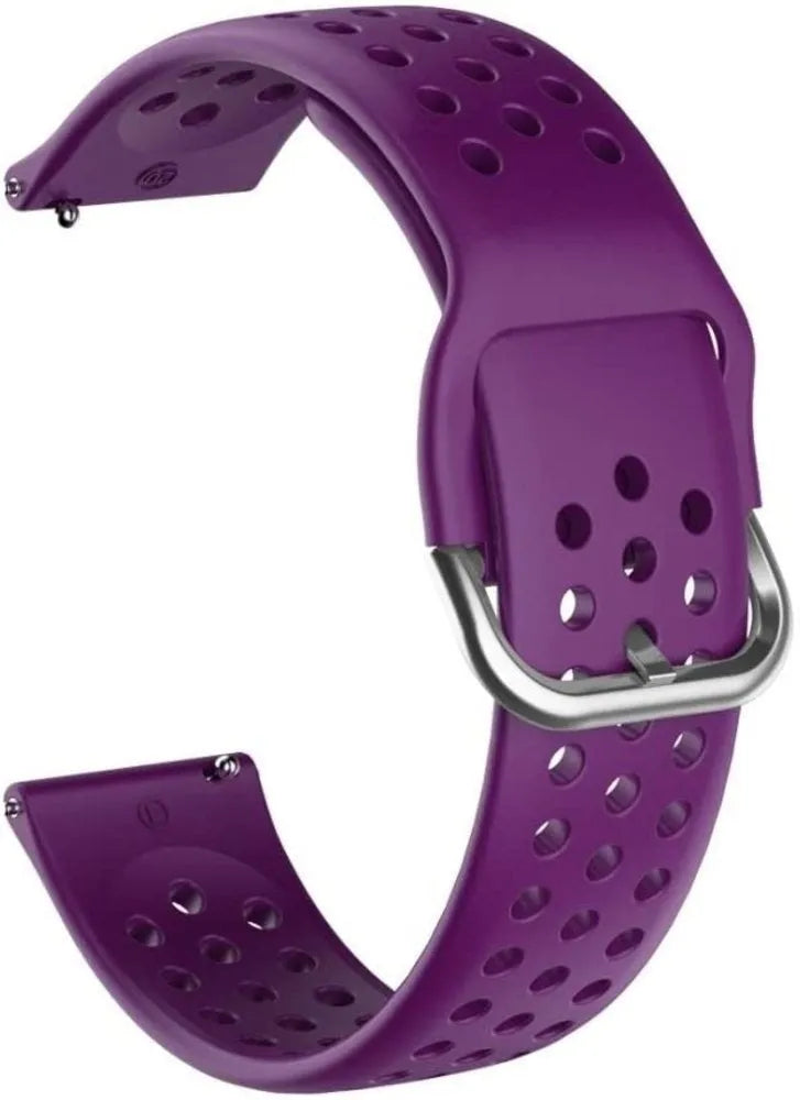 Breathable Silicone Strap, purple, without a watch, 3/4 front view