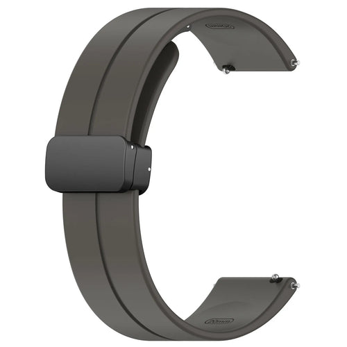 D-Buckle Silicone Strap, dark grey, without a watch, 3/4 front view