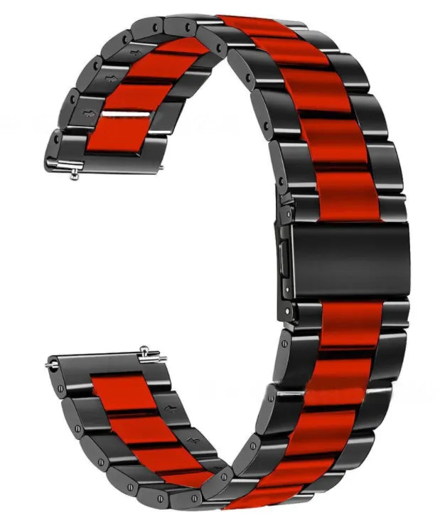 Bracelet acier Garmin Venu 2 (noir/rouge)
