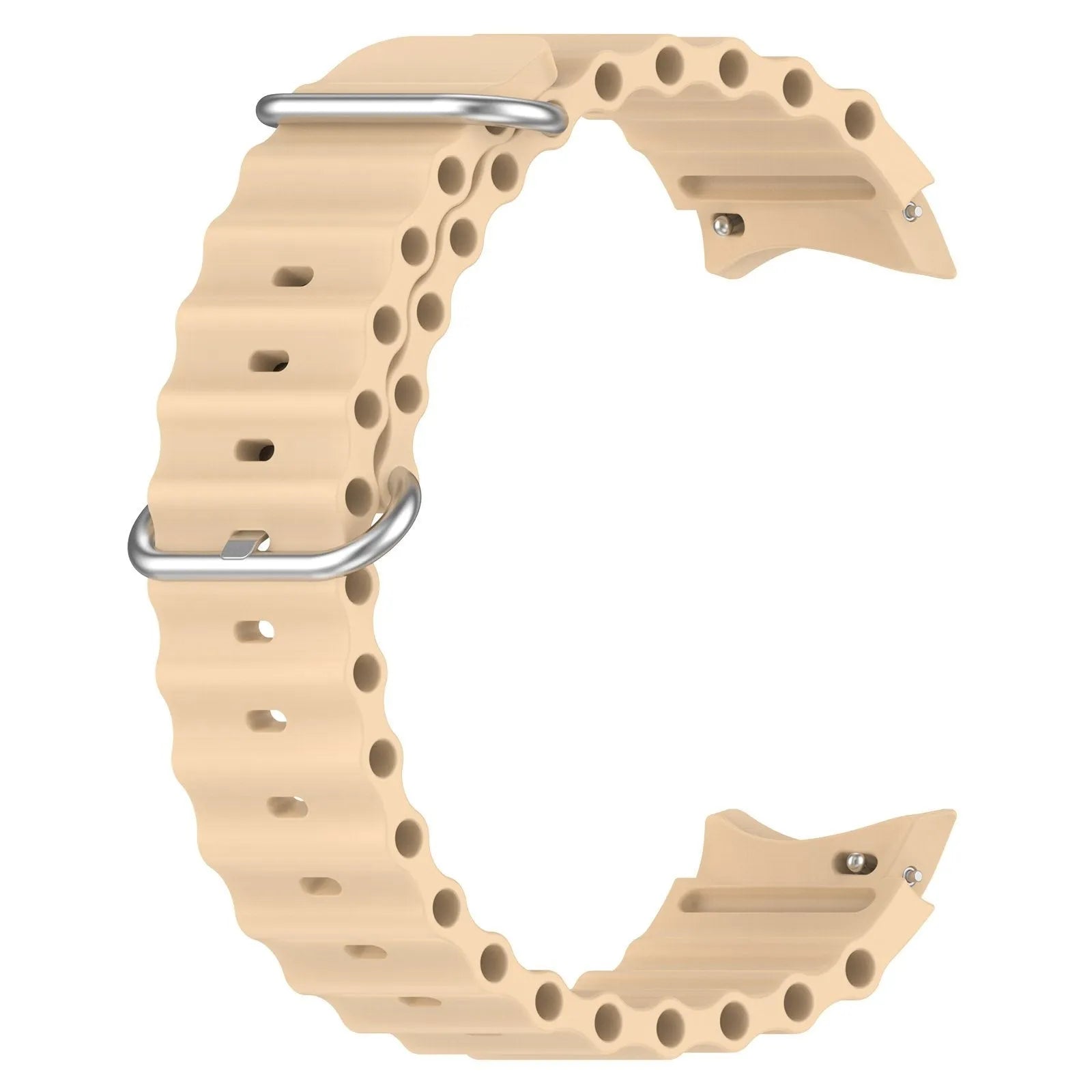 Silicone Ocean Strap, starlight, without a watch, 3/4 front view