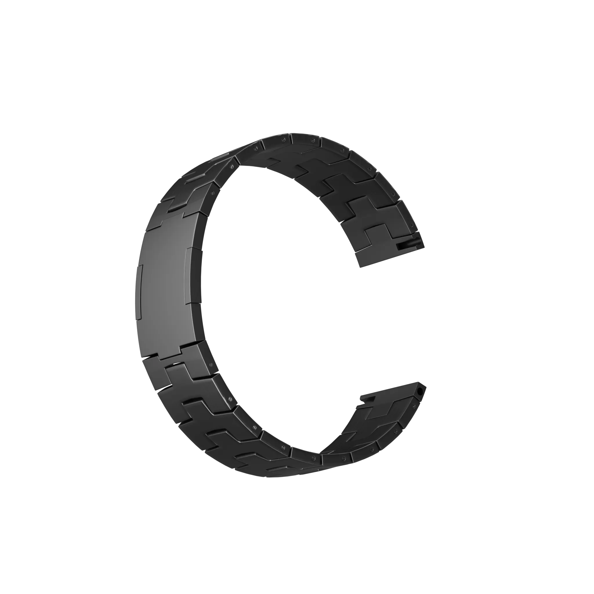 Bracelet titane grain (fermoir plat) Oppo Watch S (graphite)