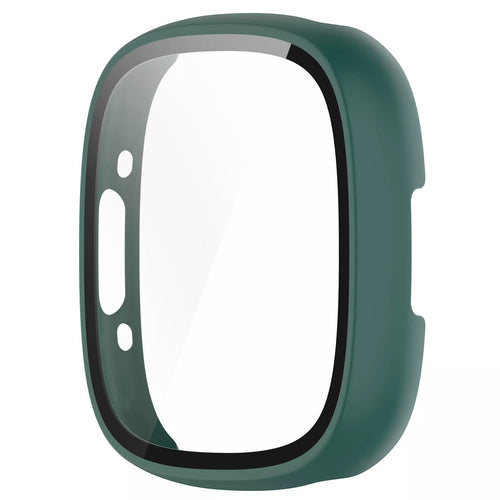 Funda rígida con vidrio Fitbit Versa 4 / Sense 2 (verde)