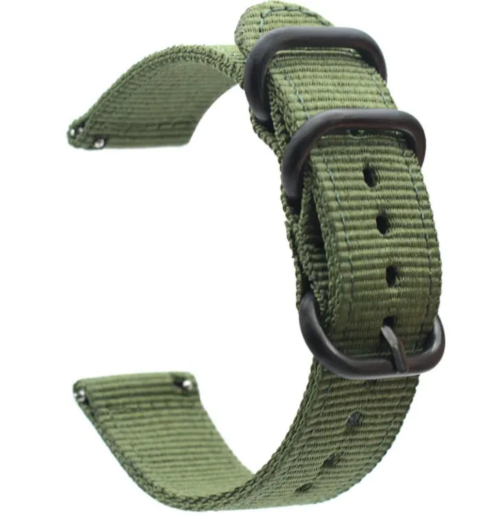 Nylon Buckle Strap, green, without a watch, 3/4 front view