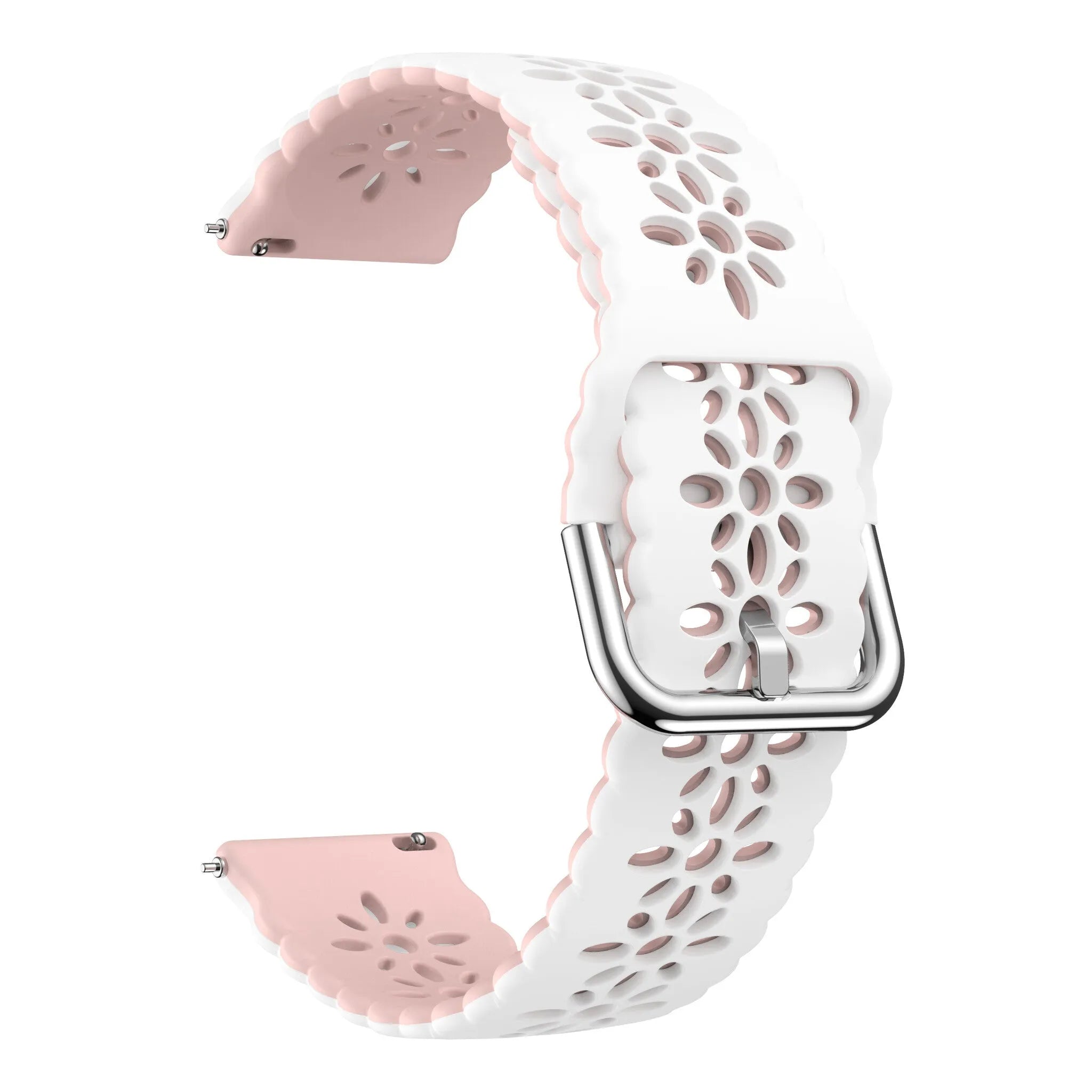 Amazfit Active Patterned Silicone Strap (lWhite/Pink)