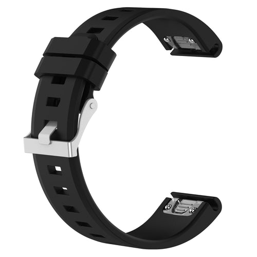 Garmin Quatix 8 - 47mm Glänzendes Silikonarmband (Schwarz)