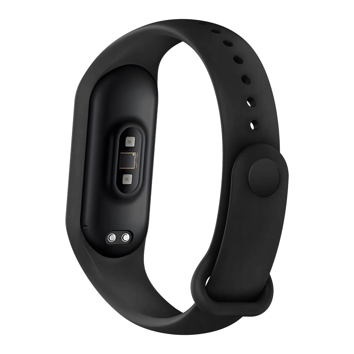 Silicone Strap 'Classic', black, without a watch, 3/4 rear view