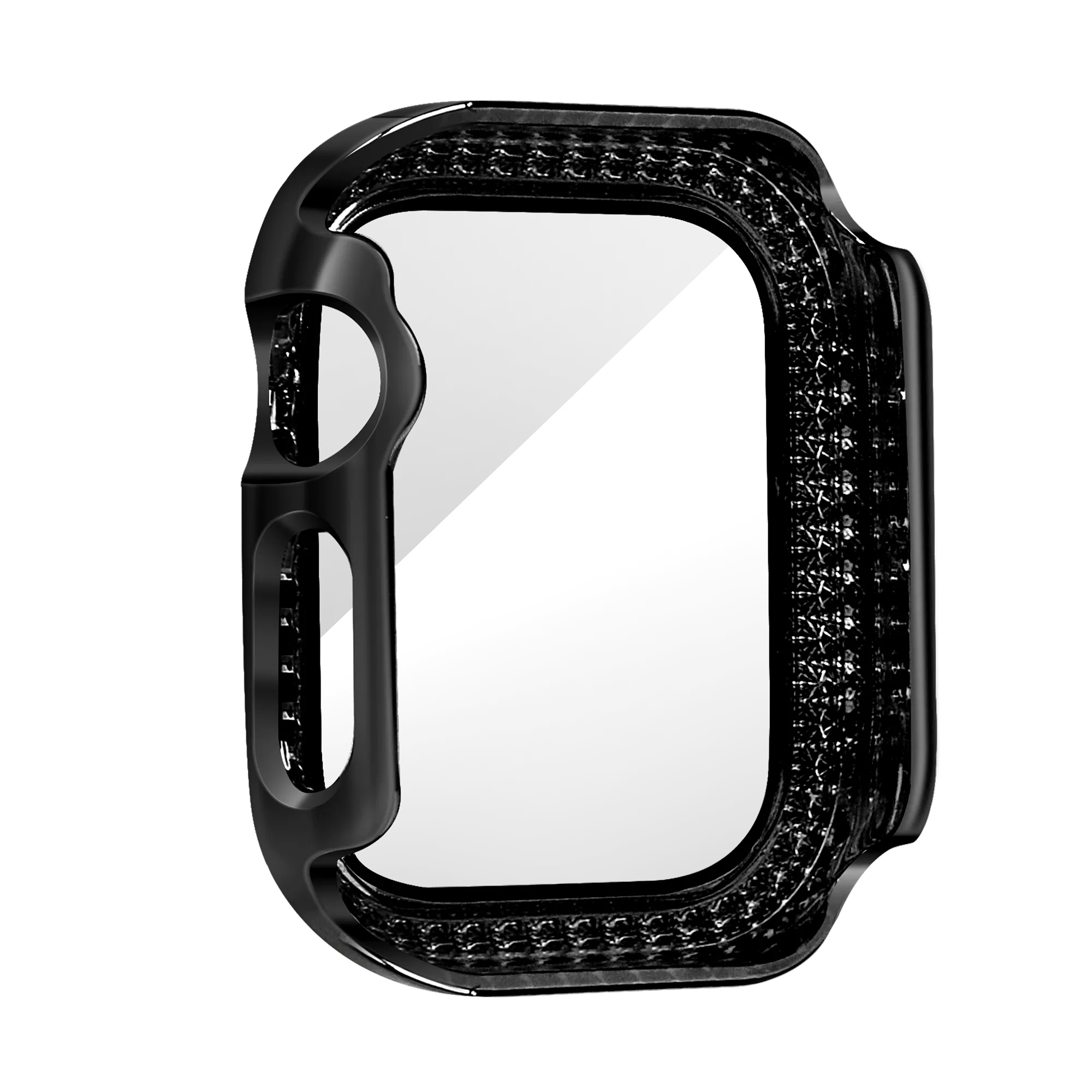 Bandz Funda diamante con vidrio Apple Watch 10/11 - 42mm (negro)