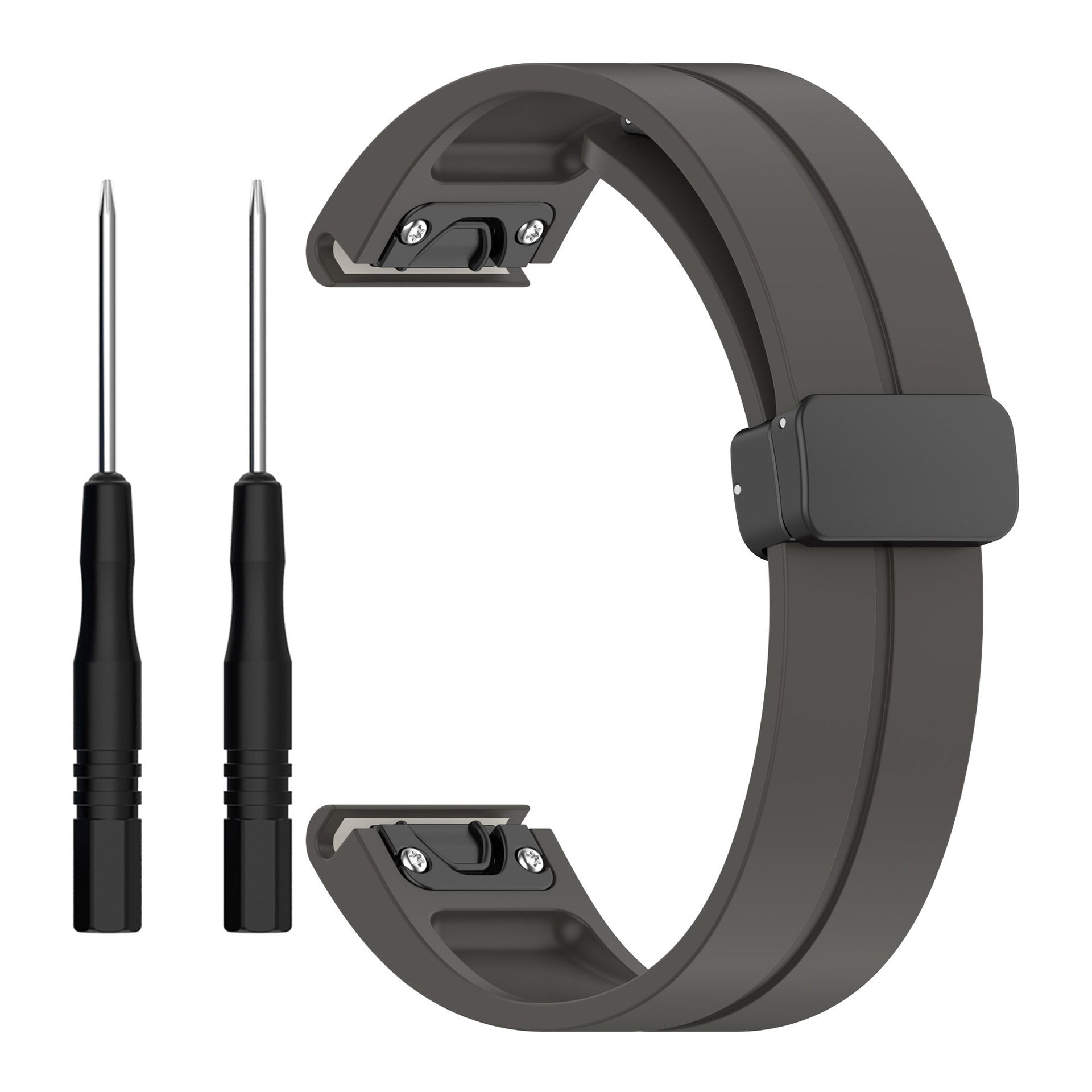 Garmin Epix Gen 2 - 47mm D-Buckle Silicone Strap (Dark Grey)