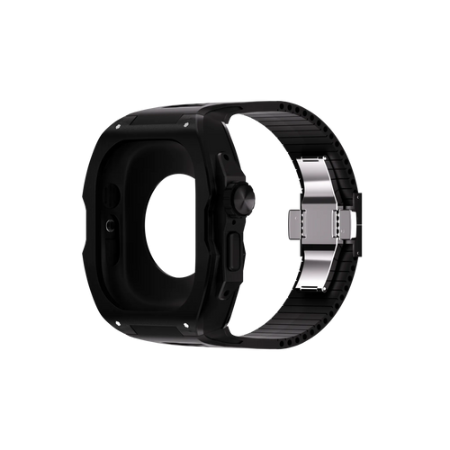 Reqior Boîtier avec bracelet en caoutchouc Apple Watch Ultra (noir)
