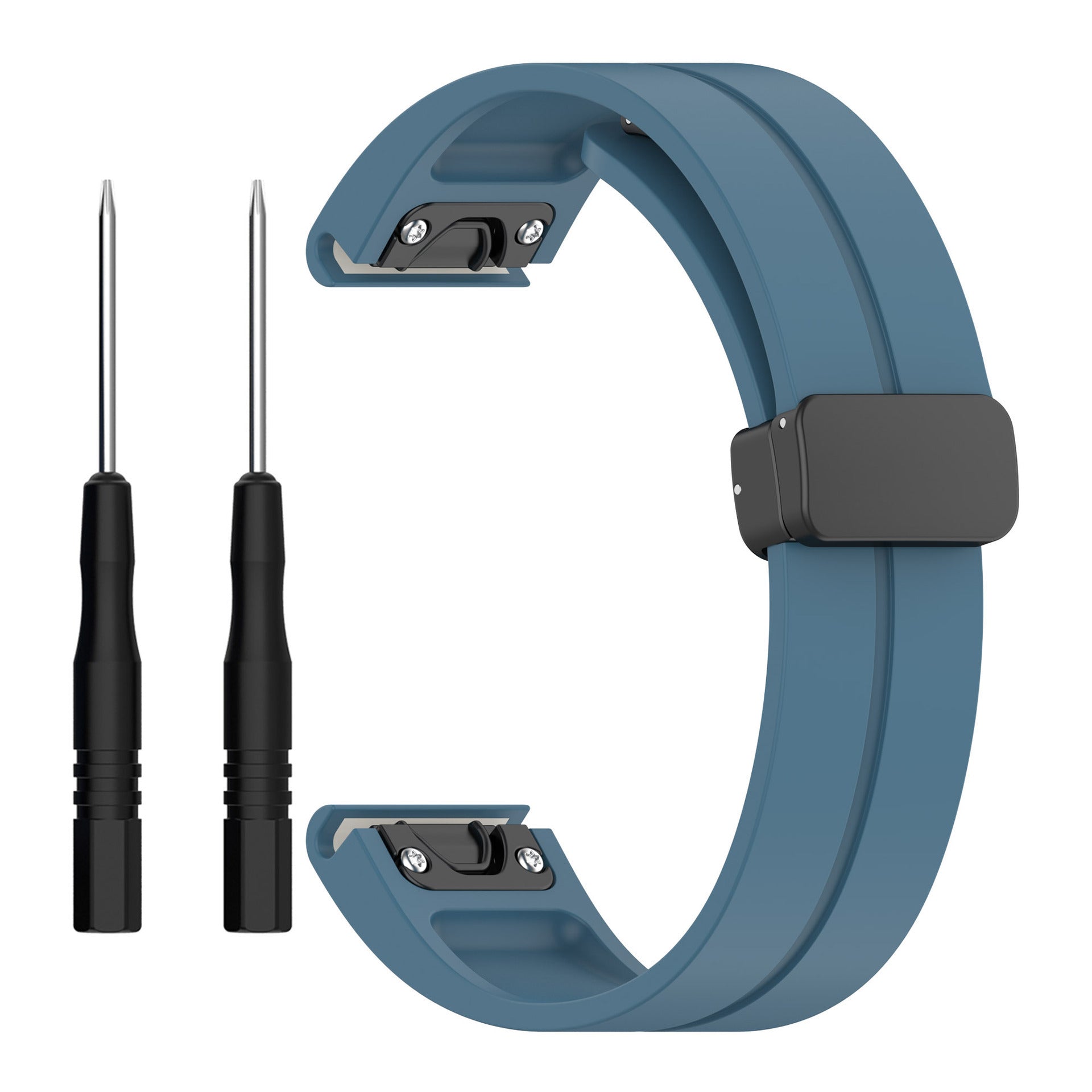 Correa silicona con hebilla-D Garmin Forerunner 965 (gris azulado)