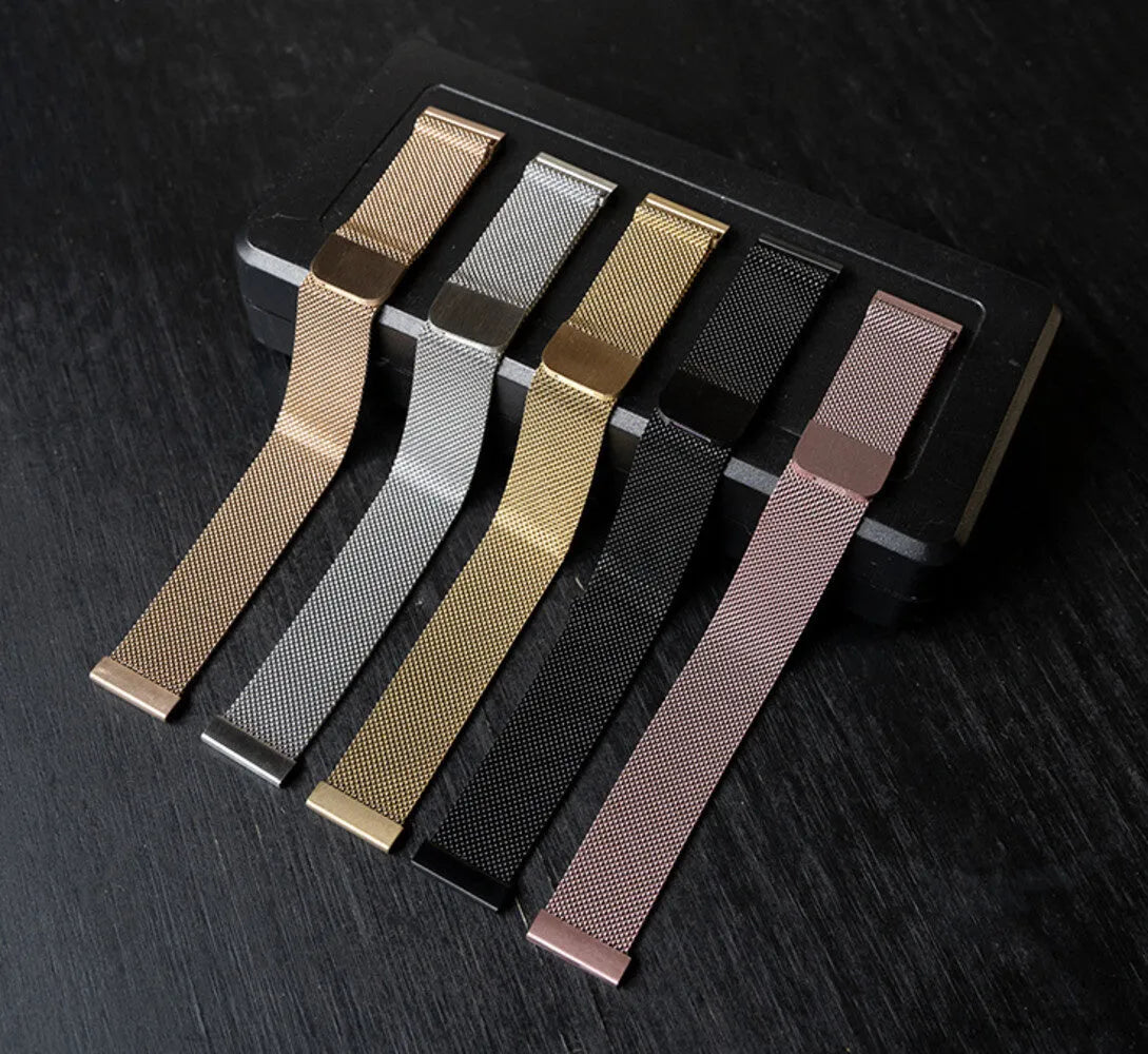 Milanese Strap, black, without a watch, 3/4 rear view