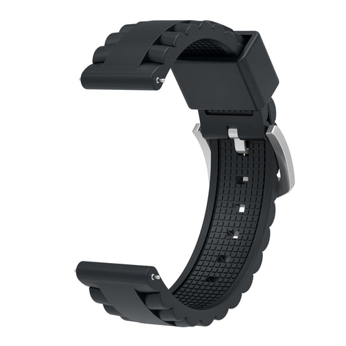 Universal 24mm Gewebtes Silikonarmband (Schwarz)