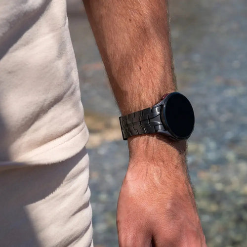 Bandz Samsung Galaxy Watch 7 - 40mm stalen band 'Iron' (zwart)