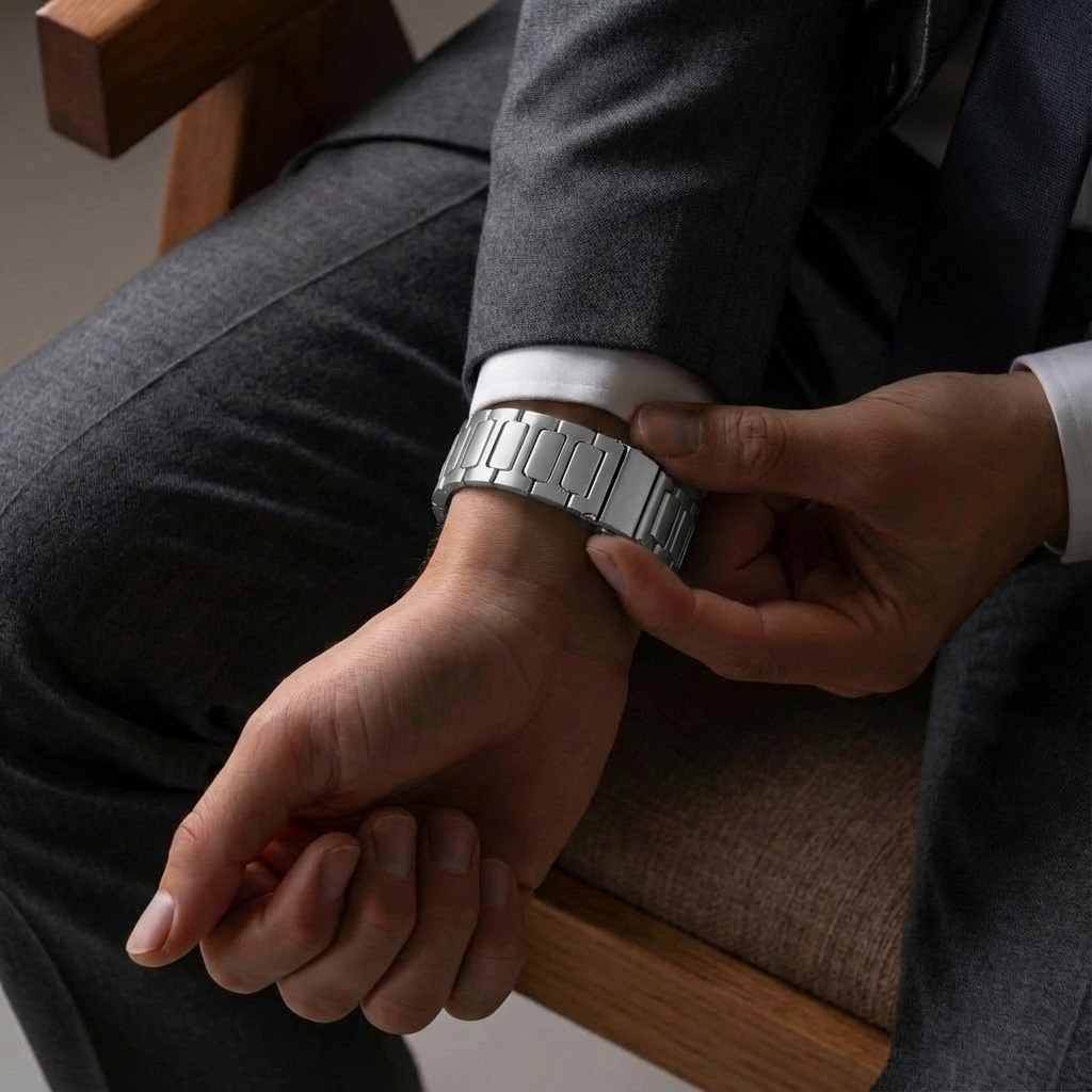 Bandz Correa titanio 'Deluxe' Samsung Galaxy Watch 8 - 40mm (plateado)