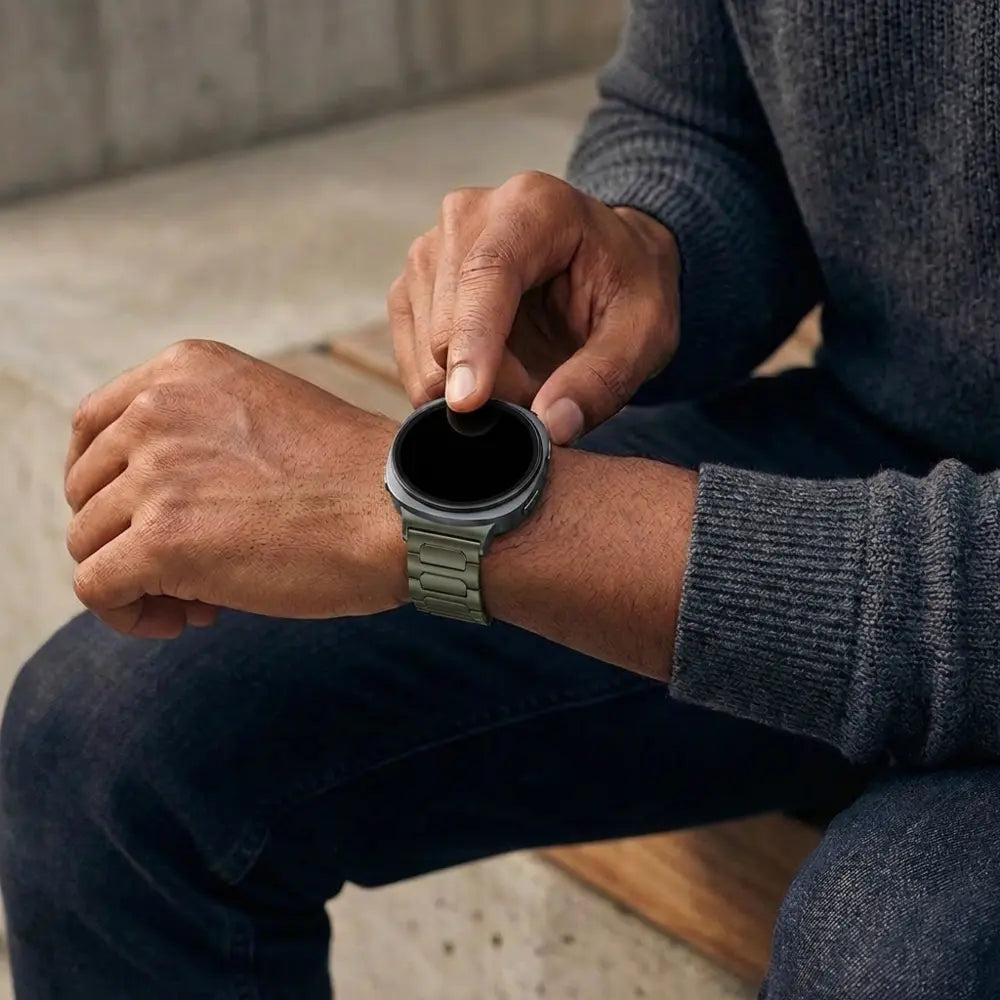 Bandz Samsung Galaxy Watch 8 Classic titanium band 'Deluxe' (grafiet)