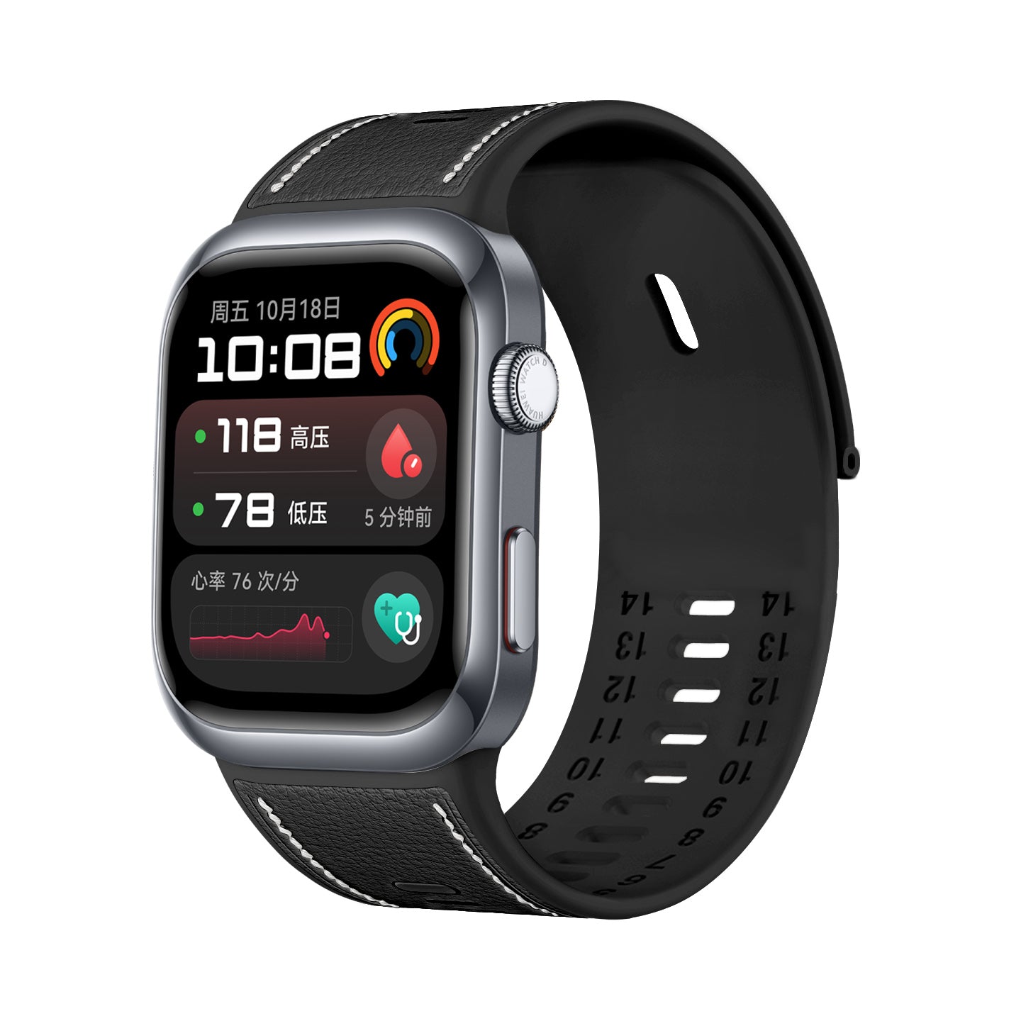 Correa híbrida cuero Huawei Watch D2 (negra)