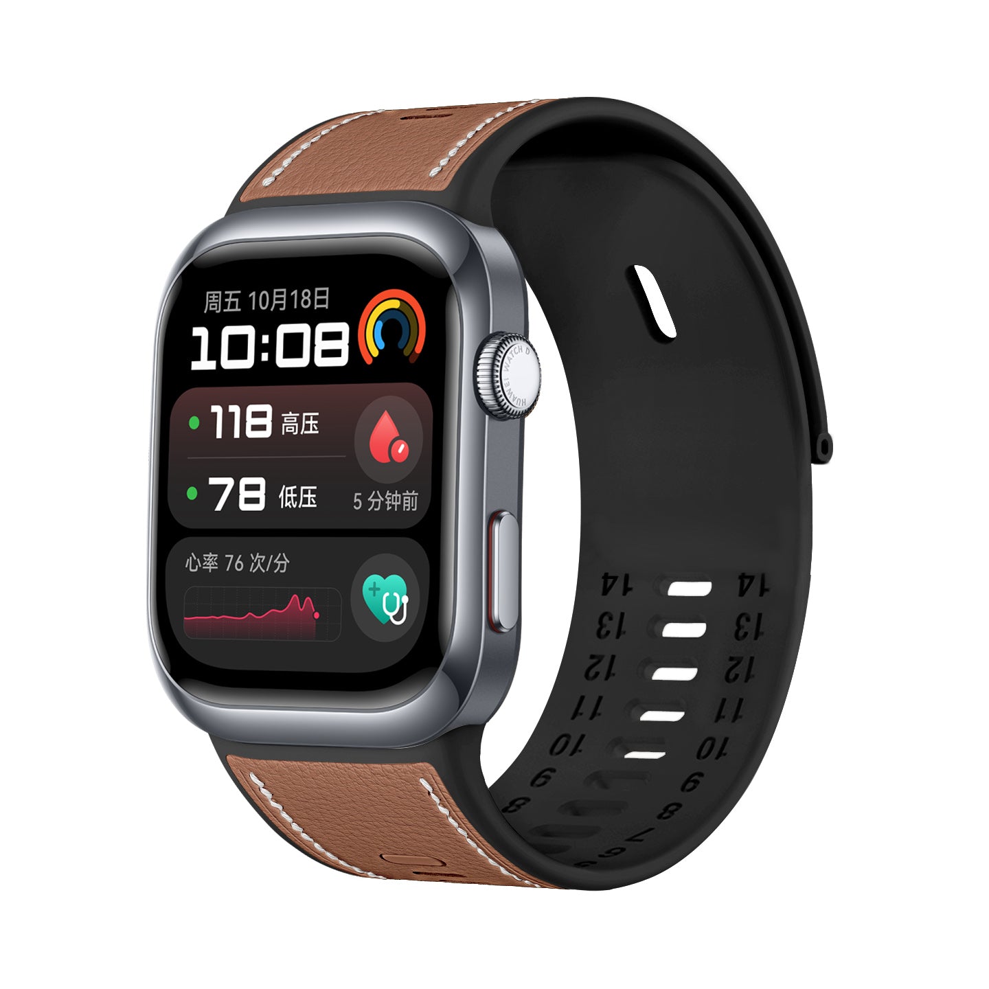 Correa híbrida cuero Huawei Watch D2 (marrón)
