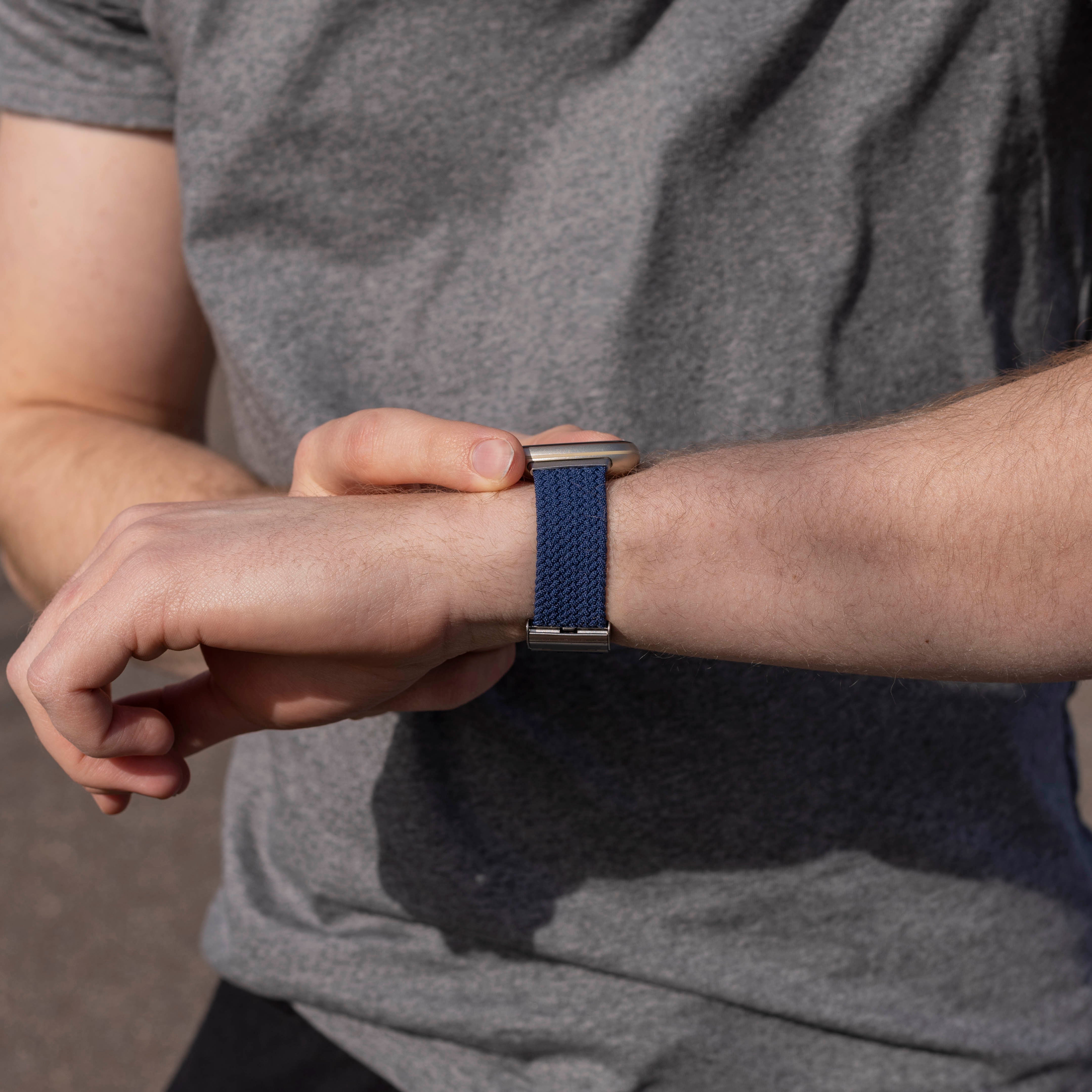Fitbit Versa 3 Adjustable Braided Strap (Dark Blue)