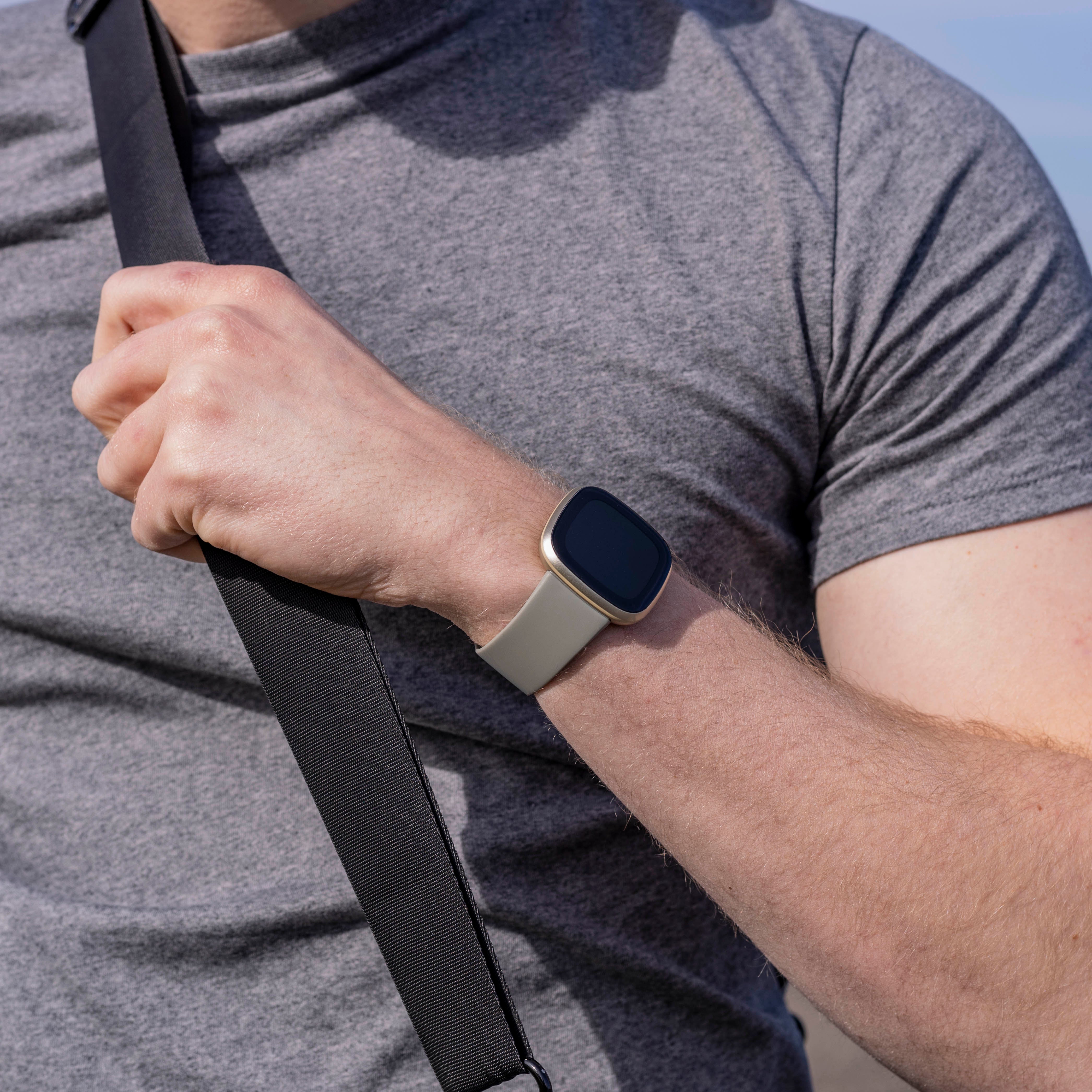 Fitbit Sense 2 siliconen classic bandje (grijs)