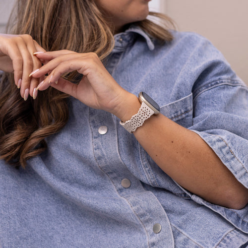 Fitbit Versa 3 siliconen bandje met patroon (zand roze)
