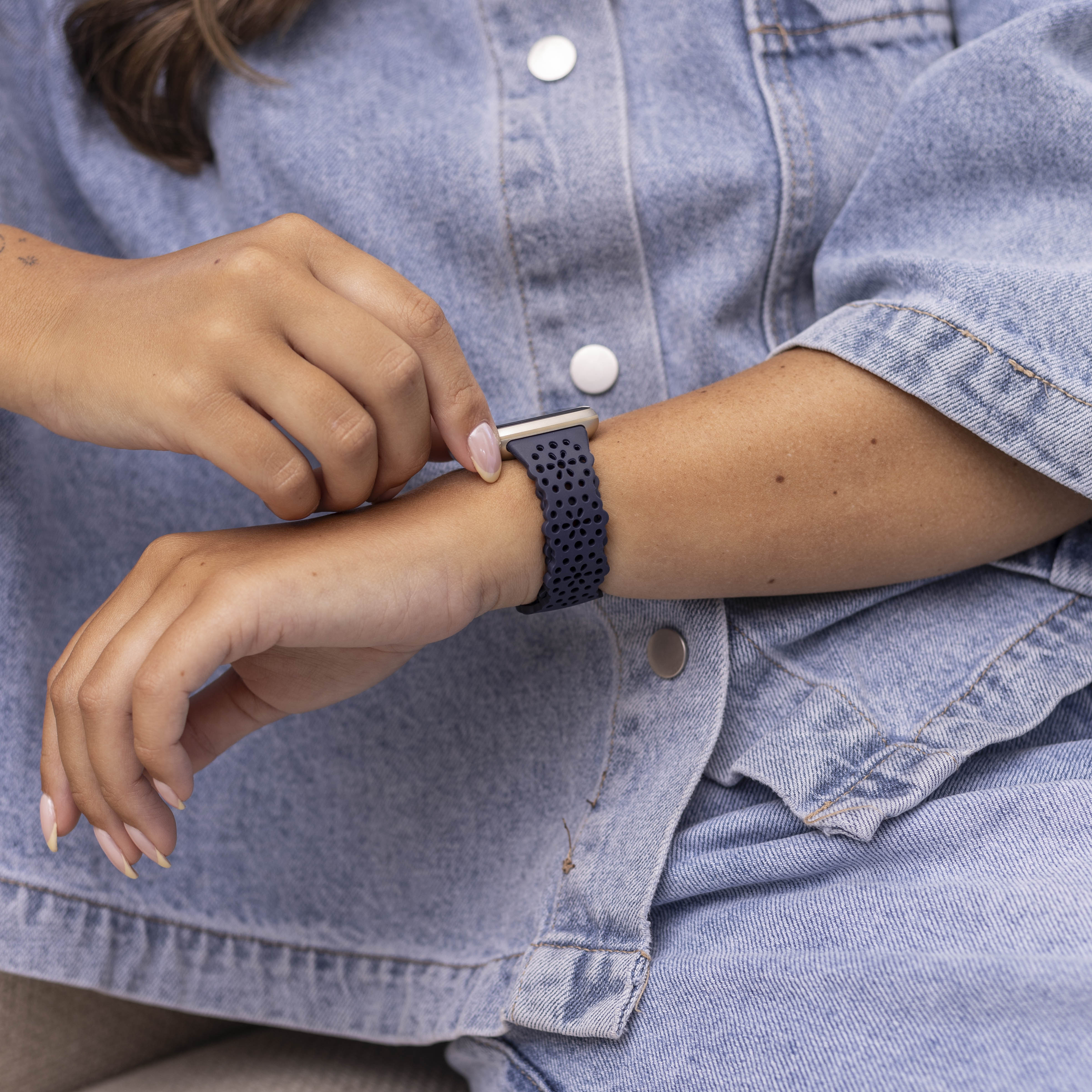 Correa silicona con estampado Fitbit Versa 3 (azul oscuro)