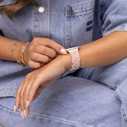 Fitbit Sense Silikonarmband mit Muster (Hellrosa)