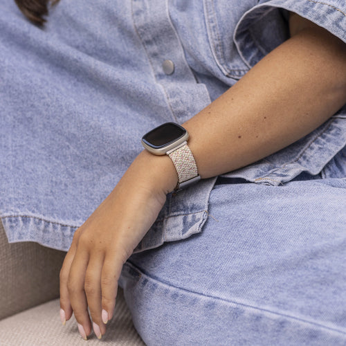 Fitbit Sense verstellbares geflochtenes Armband (Hellbeige)