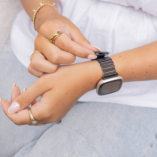 Fitbit Versa 3 Stahl-Loop Armband (Schwarz)