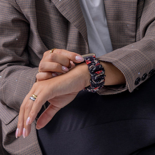 Fitbit Versa 3 scrunchie bandje (bloemen)
