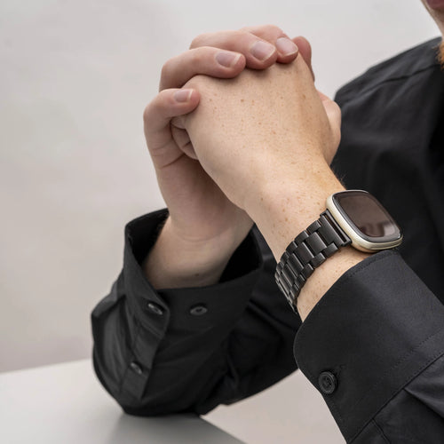 Bracelet acier Fitbit Sense 2 (noir)