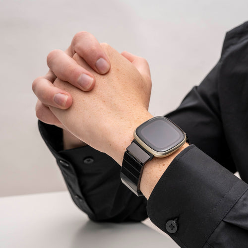 Fitbit Versa 3 metalen bandje (zwart)