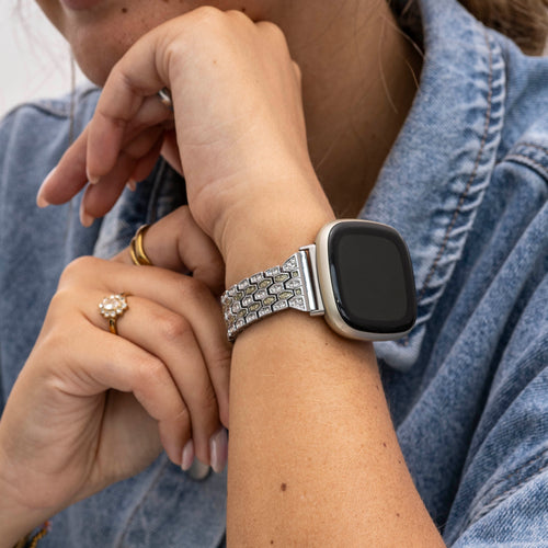 Silver Diamond Fitbit Versa 3 Armband