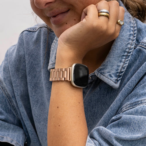 Fitbit Sense Steel Strap (Rose Gold)