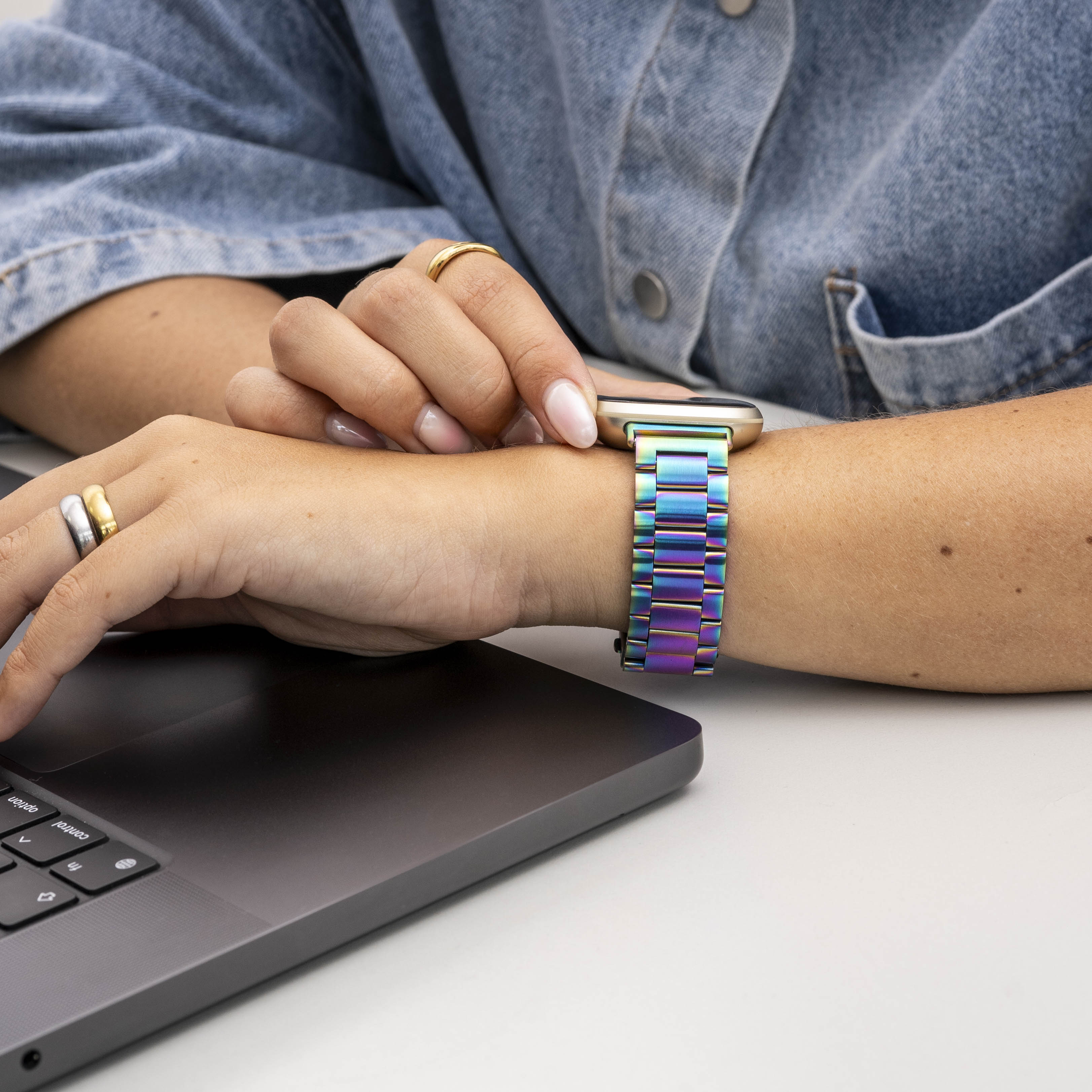 Correa acero Fitbit Versa 3 (arcoíris)